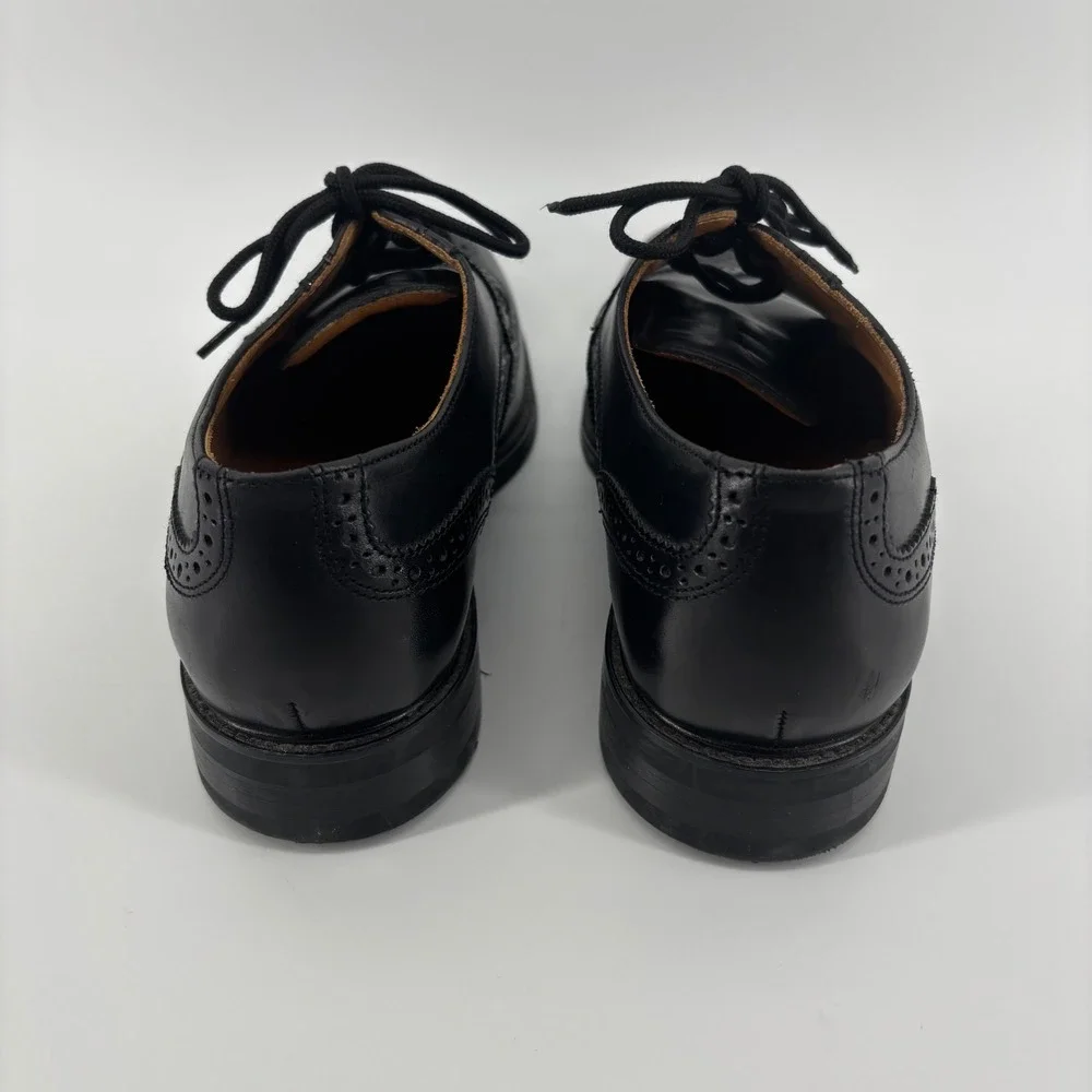 Charles Tyrwhitt Mens Wingtip Derby Shoes 10 Black‎ Leather Brogue SHC0090BLK